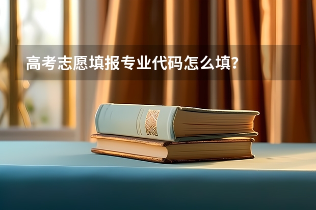 高考志愿填报专业代码怎么填？