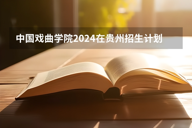 中国戏曲学院2024在贵州招生计划