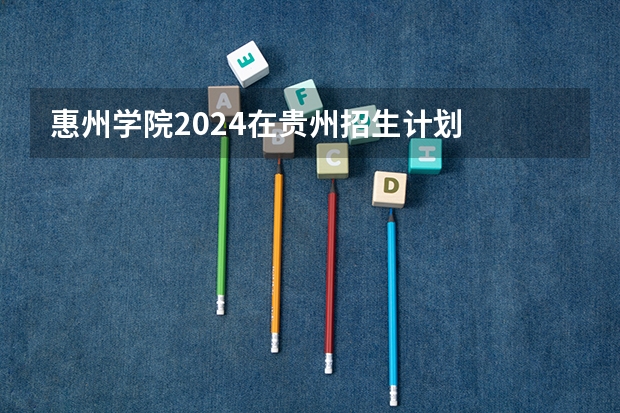 惠州学院2024在贵州招生计划