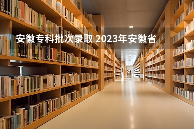 安徽专科批次录取 2023年安徽省专科投档线