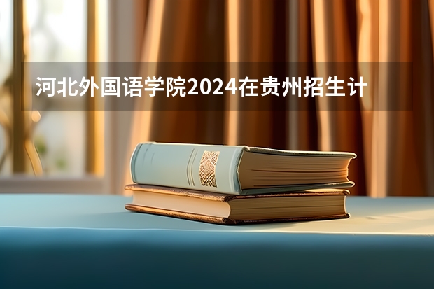 河北外国语学院2024在贵州招生计划