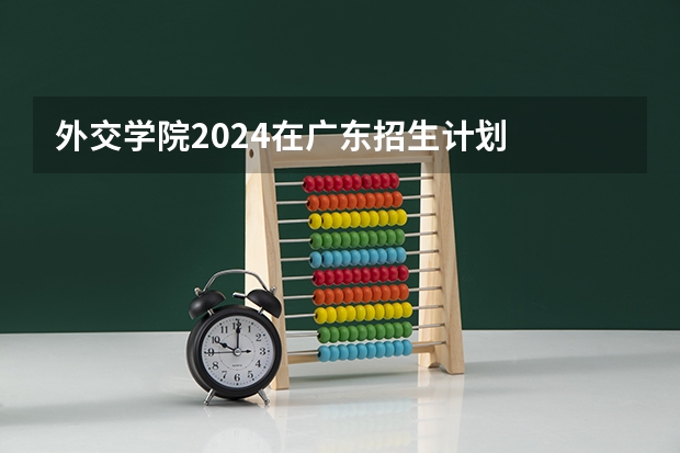 外交学院2024在广东招生计划