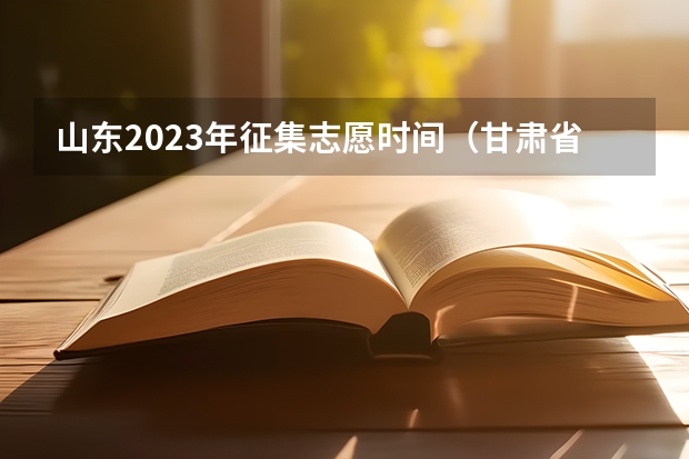 山东2023年征集志愿时间（甘肃省征集志愿填报时间及录取规则）