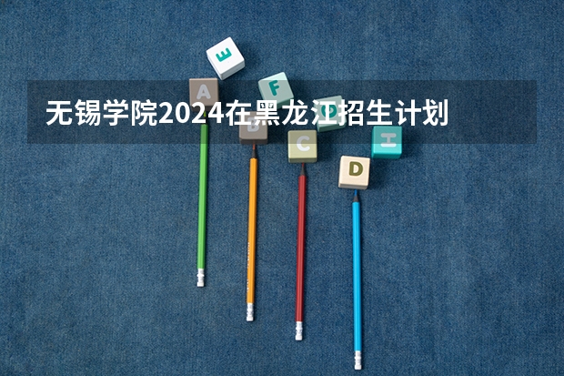 无锡学院2024在黑龙江招生计划