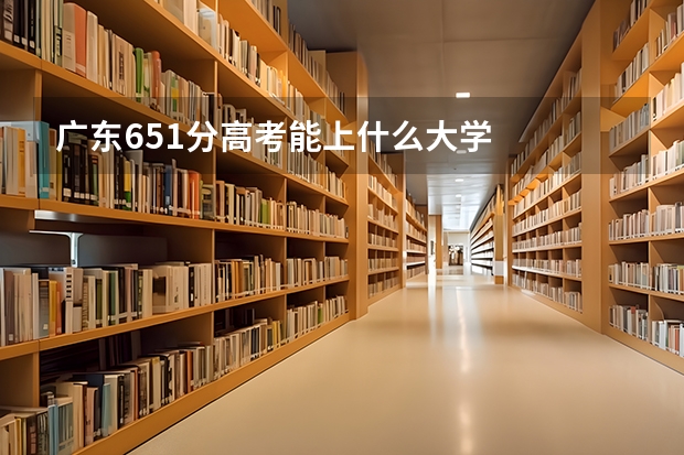 广东651分高考能上什么大学