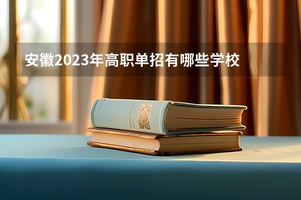 安徽2023年高职单招有哪些学校