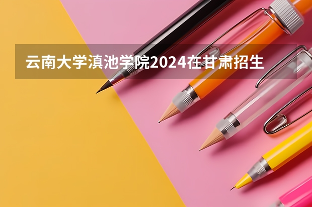 云南大学滇池学院2024在甘肃招生计划