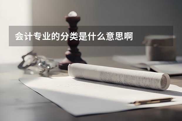 会计专业的分类是什么意思啊