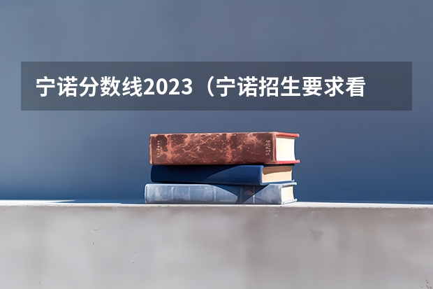 宁诺分数线2023（宁诺招生要求看这里—）