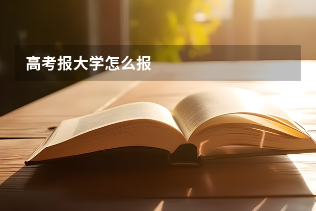 高考报大学怎么报